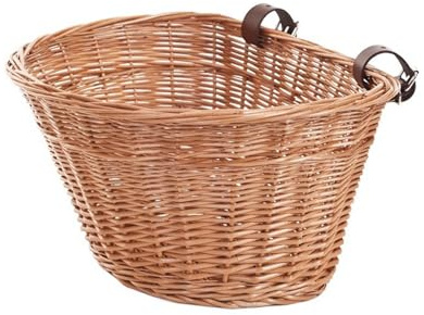 e-wicker24 Alles aus Weide Panier de vélo en Osier, Panier de Transport,Basket en Osier, Panier de Guidon de vélo (43 x 39 x 28 cm)