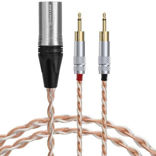 GEEKRIA Apollo Balanced XLR Cable for Sennheiser HD700, Dual 2.5mm | Fits AudioQuest Nighthawk, 6N OCC Copper/Silver-Plated Hybrid Braid, 4-Pin XLR Male, 1.5m Desktop Length, PVC Jacket
