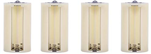 Diyeeni Batteriehalter Konverter 4 Stück Universal 3 AA zu D Größe Parallel Batterie Konverter Adapter Halter Cases Box Weiß für Elektronik und Notfälle