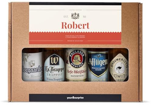 YourSurprise Personalisiertes Deutsches Bierpaket mit Eigenem Namen | Geschenkset mit 9 Authentischen Bierflaschen