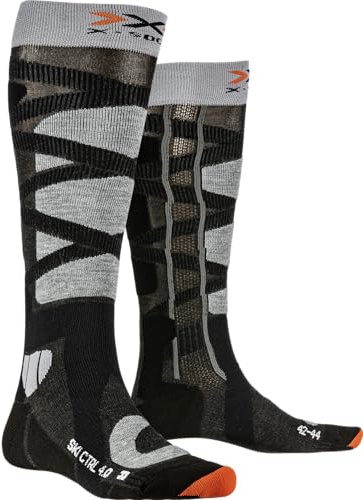 X-Socks Control 4.0, Calze Invernali da Sci Unisex – Adulto, Anthracite Melange/Stone Grey Melange, S
