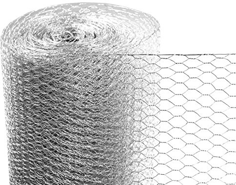 ESTEXO Sechseckgeflecht Gartenzaun Drahtzaun verzinkt 13 mm Maschenweite 25 m Länge Gitterzaun Kaninchendraht Drahtgitter Volierendraht Hasendraht Kaninchendraht Drahtgeflecht (1,00 cm)
