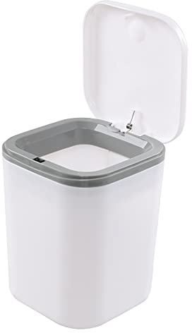 Asking 2 Liter Mini Desktop Trash Bin, Plastic Tiny Desktop Waste Bins, White