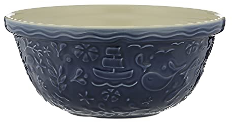 Mason Cash Nautical Mixing Bowl | 4 Litre Capacity | Earthenware Bowl with Sea Life Embossments in Navy Blue | Lightweight, Durable & Dishwasher Safe | Ideal for Baking, Bread, Pastry, Cakes & Cookies