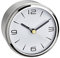 TFA Dostmann Orologio da tavolo analogico Camino, 60.1036.55, orologio da camino, moderno, piccolo, analogico, design elegante, antiscivolo, in alluminio, argento, 9,4 cm x 6,1 cm, argento