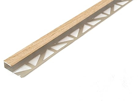 Dalsys 100cm Profilé de Transition 8mm Aluminium Chêne Clair, Moulure de finition