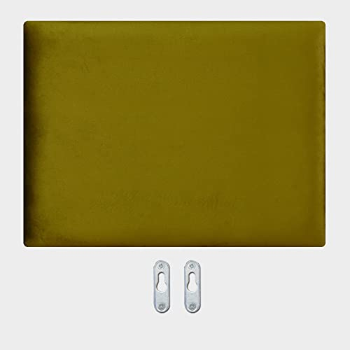 Lycce gepolsterte Wandpaneele Wandpolster Samt + Metall-Zubehör Oliv 40cm x 30cm