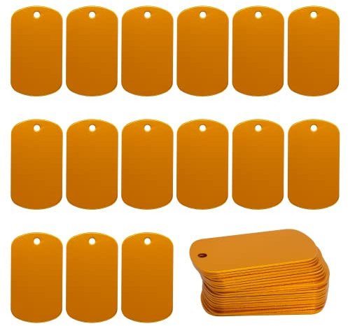 StayMax Anodized Aluminum Engraving Blank Tags Stamping Blanks 50 Pack (Orange)