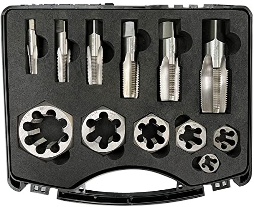 NPT-Rohrgewindebohrer und Schneideisen-Set, 1/8 Zoll, 1/4 Zoll, 3/8 Zoll, 1/2 Zoll, 3/4 Zoll, 1 Zoll