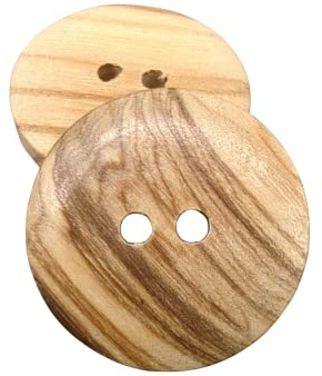 BOTIBOTON - 50 holzknoepfe - knöpfe fur kinder - kinderknöpfe groß und kleine holz knopf - 2 Löcher - WENDBAR - Gewachstes Olivenholz - Annähen - Hergestellt und versandt aus SPANIEN(20 mm)