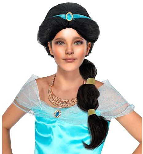W WIDMANN MILANO Party Fashion - Perücke arabische Prinzessin | Schwarze Langhaarperücke aus Kunsthaar für Märchen- und Orient-Kostüme, Karneval, Mottoparty