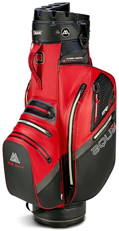 Big Max Aqua Silencio 4 Cartbag – Borsa da golf impermeabile (rosso/nero)