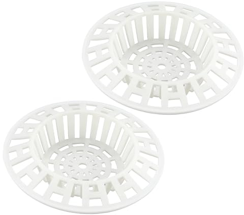 2 Pcs Plastic Sink Strainer, White Drain Hair Catcher Hair Plug Hole Plastic Lightweight Sink Filter Hair Trap Catch Waste Filter Plug Drain Filter Hair Stopper for Kitchen Bathroom Bathtub Shower