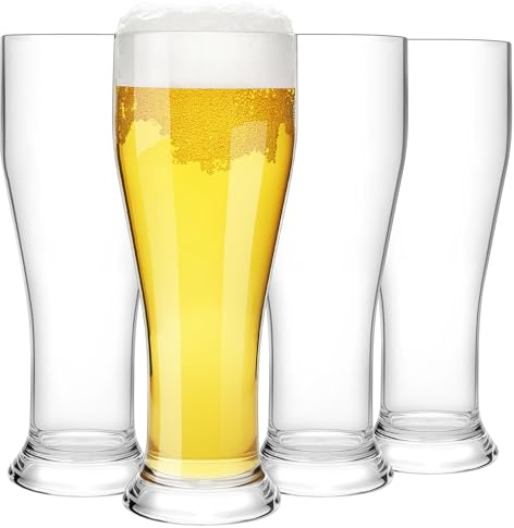 HAHASHOW 480ml Bicchiere da Birra, 100% Tritan-Plastica Bicchieri da Vino Perfetto per Casa Campeggio, raduno, guardare partite di calcio, Lavabile In Lavastoviglie, Set di 4