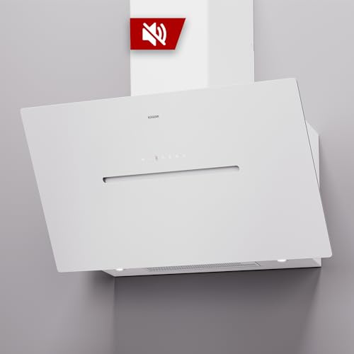 KÜGERR patentierte Leisetechnologie | D8S90UP1G | 90cm leise Wand-Dunstabzugshaube | ab 35 dB - bis 765 m³/h | Abluft - Umluft | 2 Jahre Garantie | Glas | LED