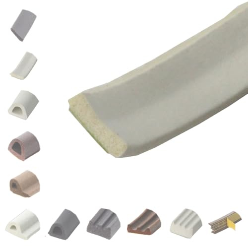 BRESKO 6-100 m Fensterdichtung Selbstklebend Dichtung Gummidichtung Epdm Türdichtung Dichtband Gummi Fenster Profil Abdichtung Dichtungsprofil (I - 8x2 mm - weiß, 10 m)