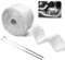 Cinta Anticalorica Escape Aislante, 5m x 5cm Cinta Termica Escape con 2 Piezas de Bridas Protector Escape Moto para Colector Escape Motocicleta, 1 Piezas, Blanco