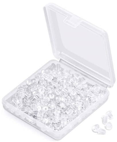 JRYXDS Tope De Silicona Para Pendientes, 1200 Piezas Cierres De Para Pendientes De Goma,Seguridad Broche De Pendiente Goma De Topes De Espalda De Seguridad Goma Blanda Para Bisutería, Accesorios