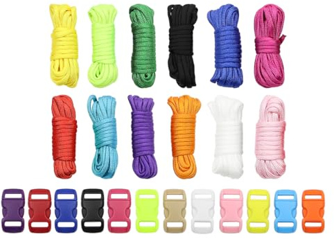 Tiardey Ensemble de paracorde, kit d'artisanat, Corde de paracorde Multifonction Comprenant Une Boucle de Corde et des Aiguilles à Coudre, pour Les Sports de Plein air la Fabrication de Bracelets DIY