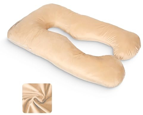 MAKOSAS Waschbarer Bambus Kissenbezug – Pillow Cover für Seitenschläferkissen, Komfortkissen für Erwachsene, Stillkissen und seitenschläferkissen Schwangerschaft- Atmungsaktiv Pillow Case | Pfirsich