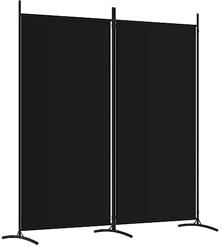 Kangmusi 2-TLG. Paravent Schwarz 175x180 cm Stoff, 350261kangmusi