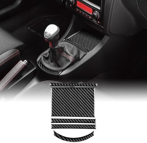 KUNGKIC Para Seat Ibiza 6L 2003-2008 Fibra de Carbono Coche Control Central Almacenamiento Pegatinas Panel de Almacenamiento Interior Accesorios Decorativos Regalo (Negro)