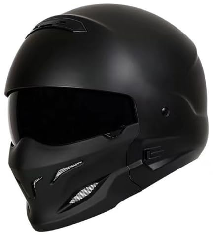 Jethelm Vintage Motorradhelm Winddichter Motorrad Roller Helm Mit Visier 3/4 Kombination Helm Halbhelm Für Damen Und Herren ECEDOT Zulassung Halbschalenhelm Scooter Helm