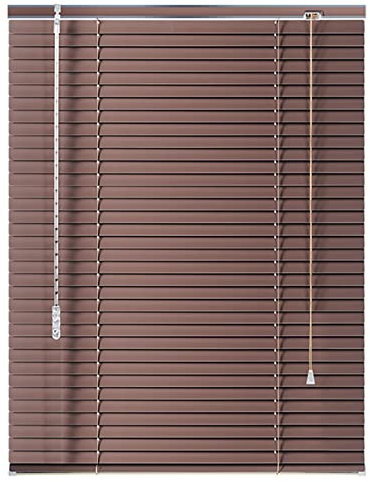 Braun Alu Jalousie Venezianisch für Badezimmer, Büro, Fenster, wasserfester Sonnenschutz mit Montagezubehör (B 40 x H 130 cm)