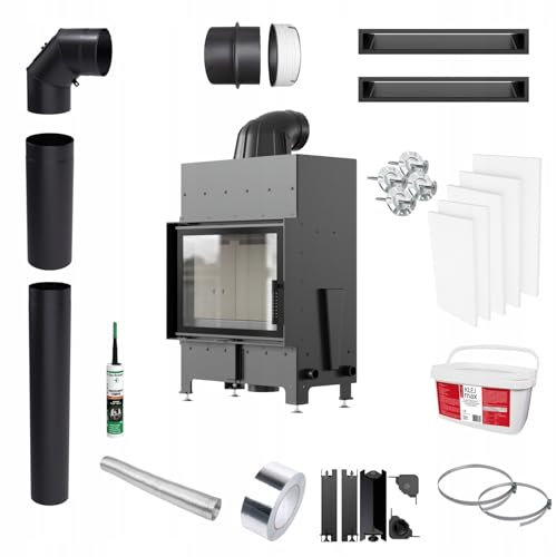 KRATKI Kamin aus Stahl 8 kw Floki Links fi 160 Kamineinsatz BImSchV Stufe 2 Construction KIT