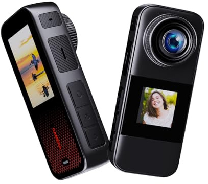 Action Cam - Fotocamera Subacquea con Doppio Schermo, telecamera moto, Kit Avventura (Include Scheda SD 32GB) - Ideale per Sport Estremi e Riprese in Movimento