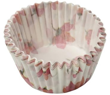 Dr. Oetker Mini moldes de papel para hornear – 96 moldes coloridos y recubiertos con diseño de flores para cupcakes y magdalenas, resistentes al calor hasta 220 °C