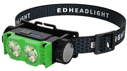 yanwuwa Lampada da testa a fascio largo Campeggio Sensori di Pesca Faro Induzione Testa Lampada per Avventure All'aperto Lavoro Faro