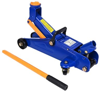 Low Profile Floor Jack 2 Ton (4,400 lbs), Heavy Duty Steel Hydraulic Racing Car Jack, Single Piston Quick Lift Pump with 5.1-13 Lifting Range, Portable Hydraulic Floor Jack (Blue)