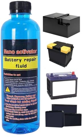 Eoixuqba Solution pour la réparation de Batteries - 500 ML de Liquide de Restauration de Batterie et de désulfateur - pour Automobile, véhicules, mécanique, intérieur et extérieur