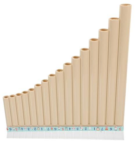 CONGARTENO Flauto di Pan Didattico C 16 Tubi in Resina Bianca per Principianti, Strumento Musicale Scolastico per Ragazzo Ragazza, Esercizio Capacità Manuali e Coordinazione