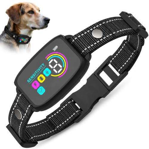 Collar Antiladridos para Perros Automático | Collar de Adiestramiento | con Vibración y Sonido | 8 Niveles de Sensibilidad Ajustables, IP67 Impermeable y Recargable | Para Perros Pequeños y Grandes