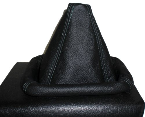 TK-153 SCHALTSACK SCHALTMANSCHETTE Echt Leder Schwarz-Naht Grün