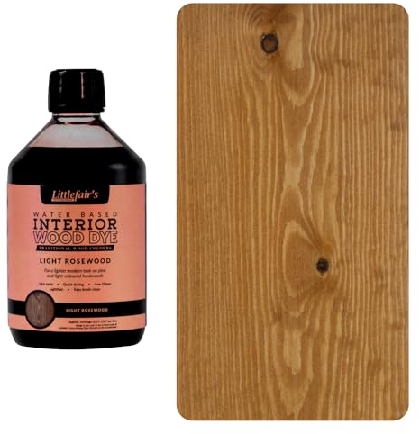 Littlefair's Holzlasur 500ml - Holzlasur Innen - Holz Lasur Für Natürliche Holzmaserung - Wasserbasierte Wood Stain - Schnell Trocknend & Umweltfreundlich - Farbe: Helles Palisander