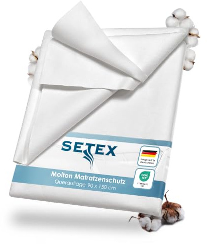 SETEX Molton Matratzenschutz, Doppelpack, 90 x 150 cm, Matratzenschoner aus 100% Baumwolle, Generation, Weiß