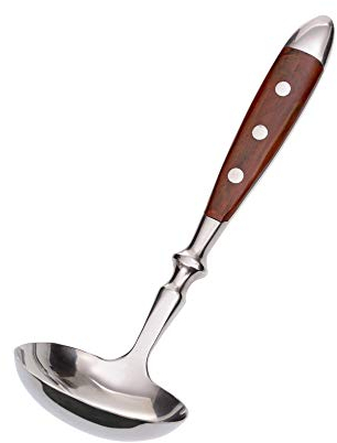 GRÄWE Saucenlöffel geschmiedet, brauner Griff, Besteckserie NÜRNBERG