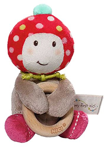 Nici 37880 Greifling Fliegenpilz Maila mit Holzring, 15 cm