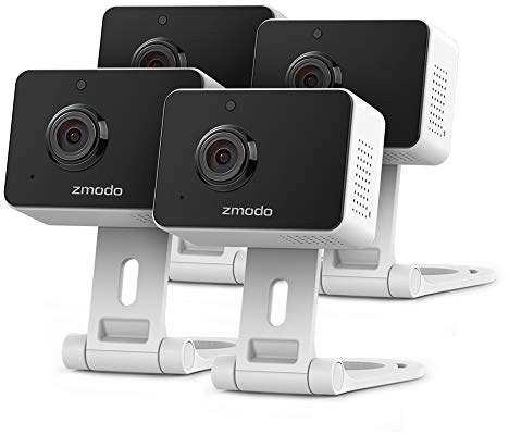 Zmodo Mini WiFi Camera, Video Baby Monitor with Camera and Audio, 1080p Wireless Security Camera, Motion Detection, Two-Way Audio, Night Vision, 4 Pack, Works with Alexa & the Google Assistant
