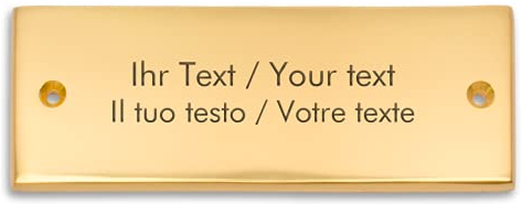 Namensschild aus Messing mit personalisierter Gravur - 125 x 45 mm, rechteckig - Messingschild, Türschild, Klingelschild mit eigenem Text