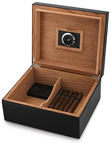 Megacra cigares humidor pour 50 cigares avec élégant PU Cuir et de cèdre Intérieur et la capacité réglable