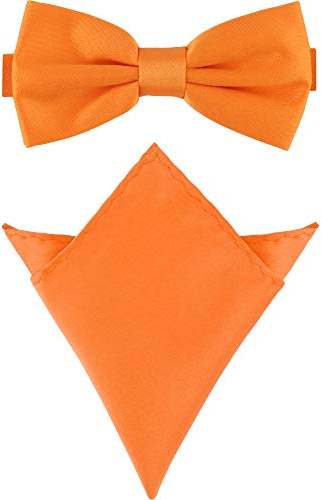 Ladeheid Herren Schmale Fliege & Einstecktuch Set M/P (12cm x 6cm, 22cm x 22cm)