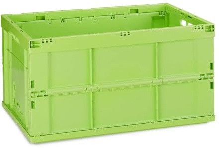 Relaxdays Profi Klappbox, stabil, Gewerbe, hochwertiger Kunststoff, Qualität, 60L, HBT 31,5 x 58,5 x 40 cm, Farbwahl | Qualität, 60L, Kiste, HBT 31,5 x 58,5 x 40 cm