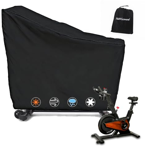Exercise Bike Cover, Upright Indoor Cycling Protective Cover, Oxford Waterproof Fabric, Windproof, Dustproof, UV Resistant-for Peloton、Schwinn、NordicTrack，Ideal for Indoor and Outdoor Use (Black)