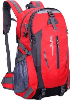FANSU 40-50L Ultra Lightweight Backpack Foldable Hiking Daypack, Waterproof Rucksack Travel Bag for Men Women Outdoor Camping Mountaineering Walking Cycling Climbing (50L,Red)