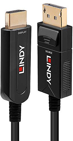 LINDY 40m Fibre Optic Hybrid DisplayPort 1.2 to HDMI 18G Cable