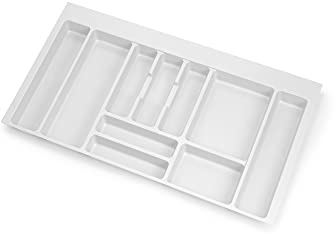 Emuca - Cutlery tray for Vertex/Concept 500 kitchen drawer, module 900 mm, Board 16mm, Plastic, White